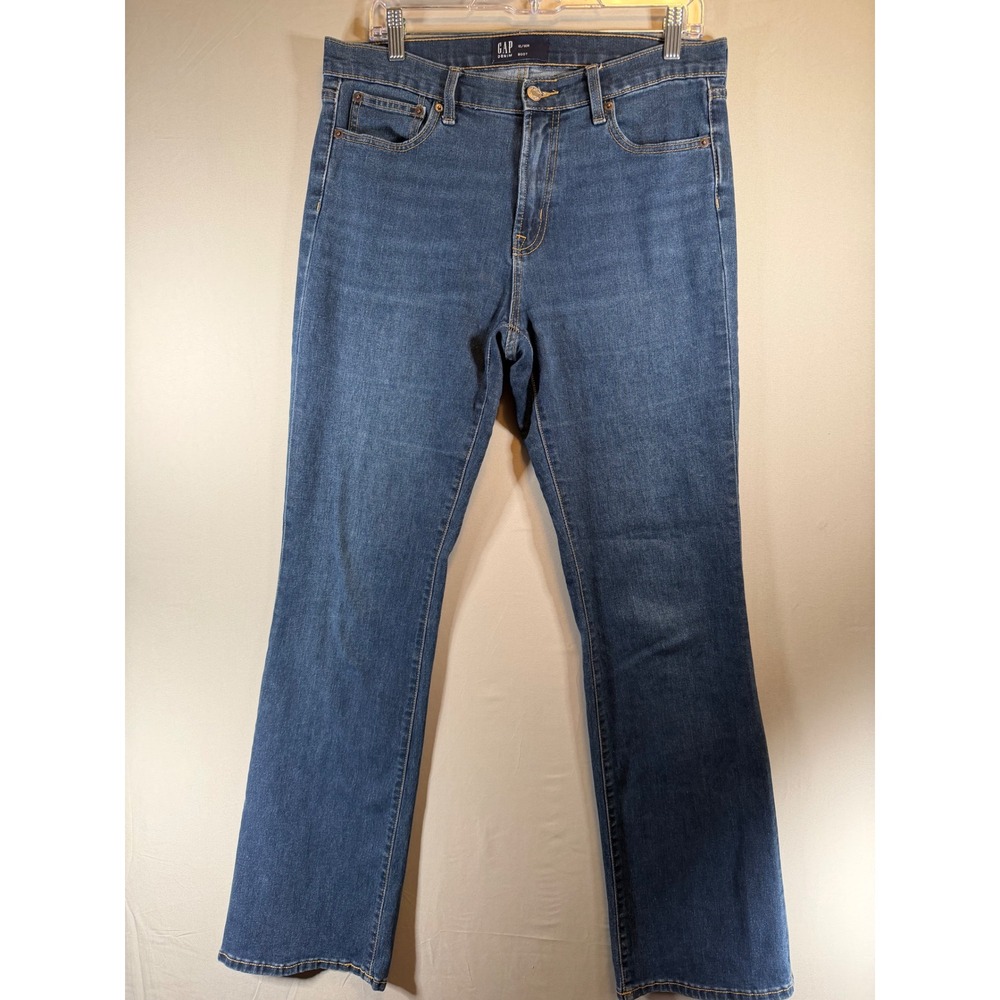 Gap Denim Bootcut Jeans Medium Wash Mid Rise Women 10/30R Stretch Blue